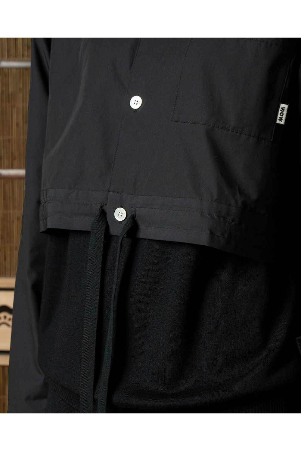 Cropped Silk Shirt / クロップド丈 シルクシャツ (ブラック)*