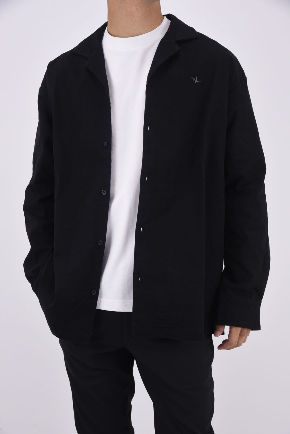 BACK LOGO WIDE SHIRT / バックロゴ ワイド シャツ ブラック
