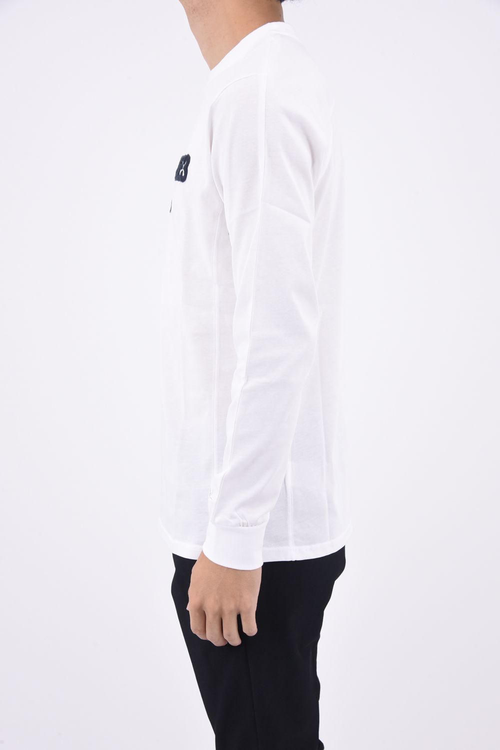 1PIU APPLIQUÉ LONG-SLEEVED T-SHIRT / ボアロゴ 刺繍 ロングTシャツ ホワイト
