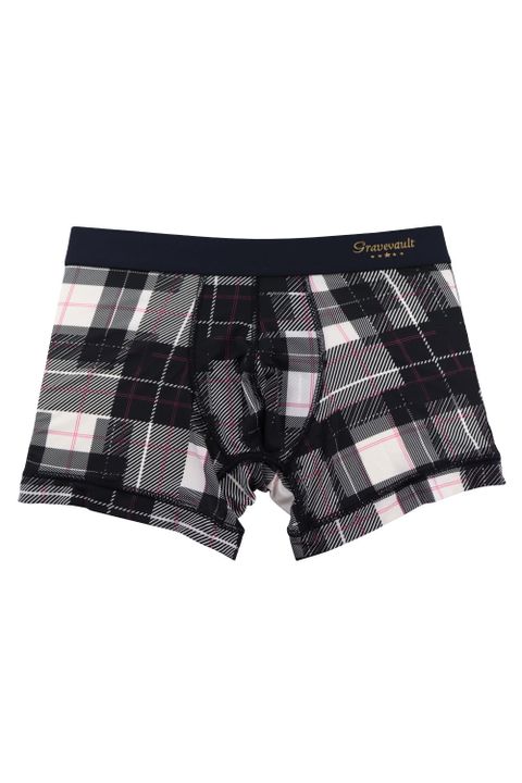 TRIBE CHECK Short Boxer - ブラック / ホワイト