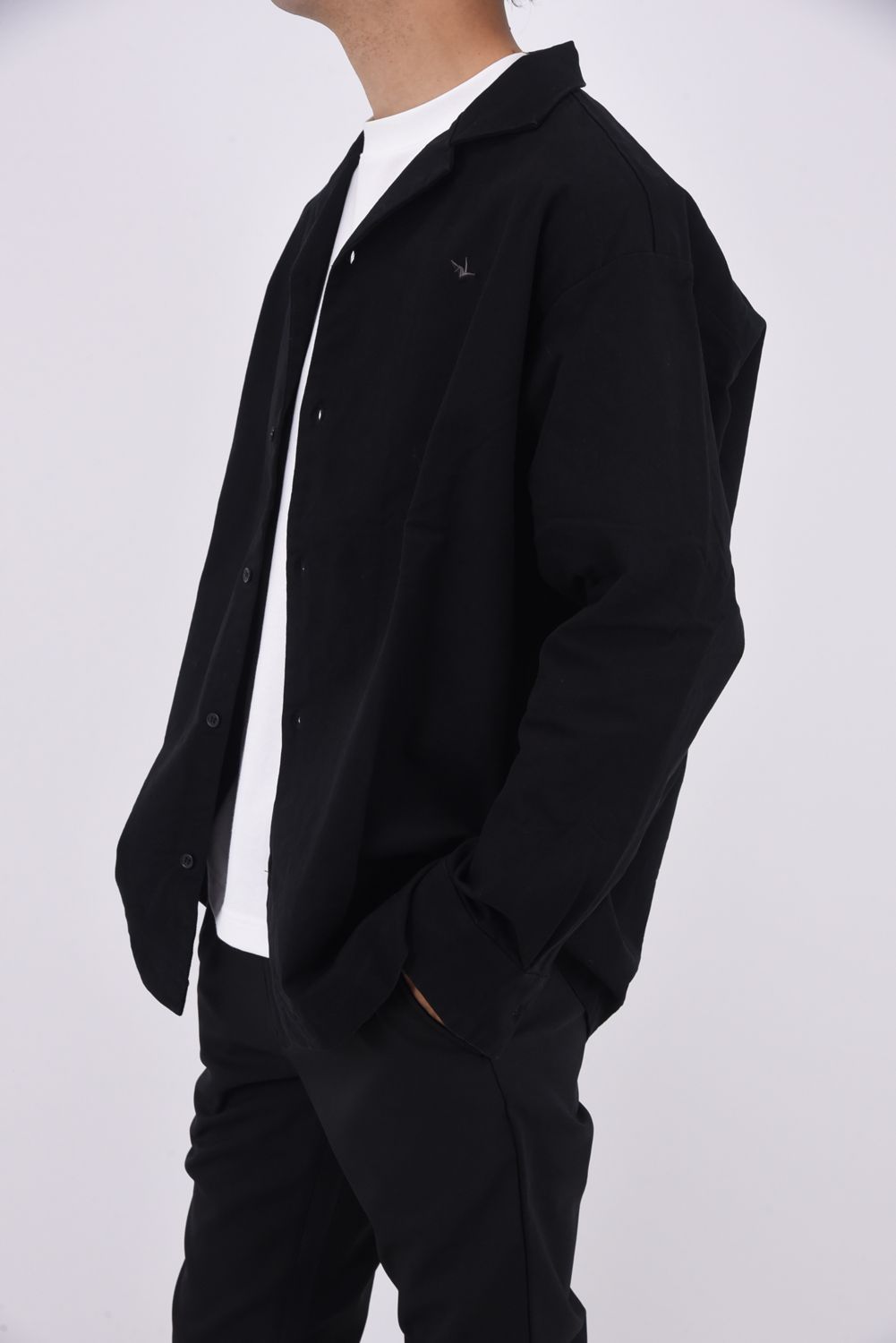 BACK LOGO WIDE SHIRT / バックロゴ ワイド シャツ ブラック
