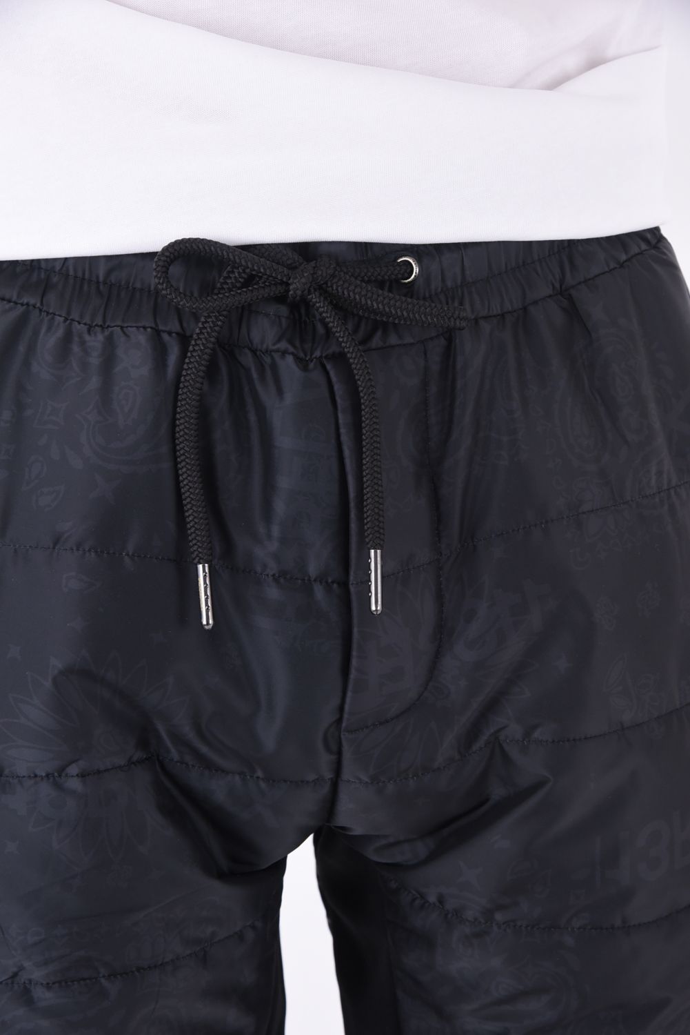 1PIU PAISLEY PANTS / コンビネーション 中綿パンツ ブラック
