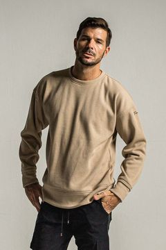 THERMAL LOOSE TRAINER / 【定番商品】 裏特殊起毛 ハニカムサーマル ルーズトレーナー ベージュ