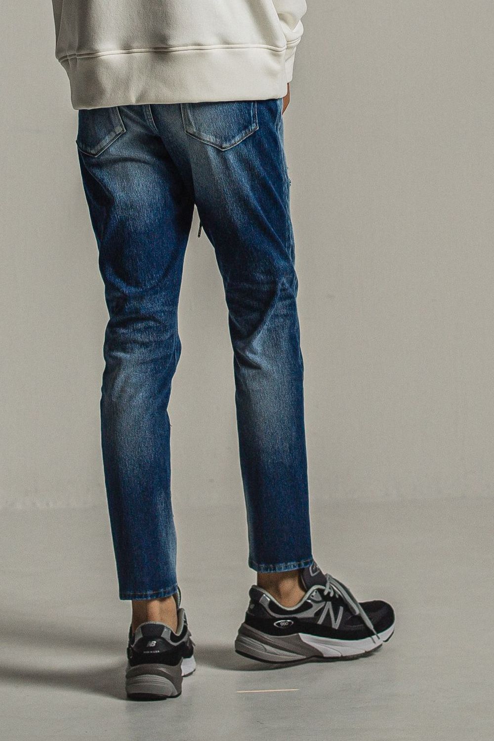 MICK DENIM JERSEY  / 定番 デニム ダメージ ジャージーンズ インディゴユーズド