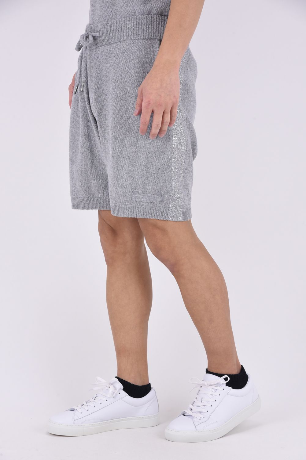 【26SS】 PARTIAL FOIL PRINT SHORTS KNIT / 箔プリント ニットショーツ (グレー)