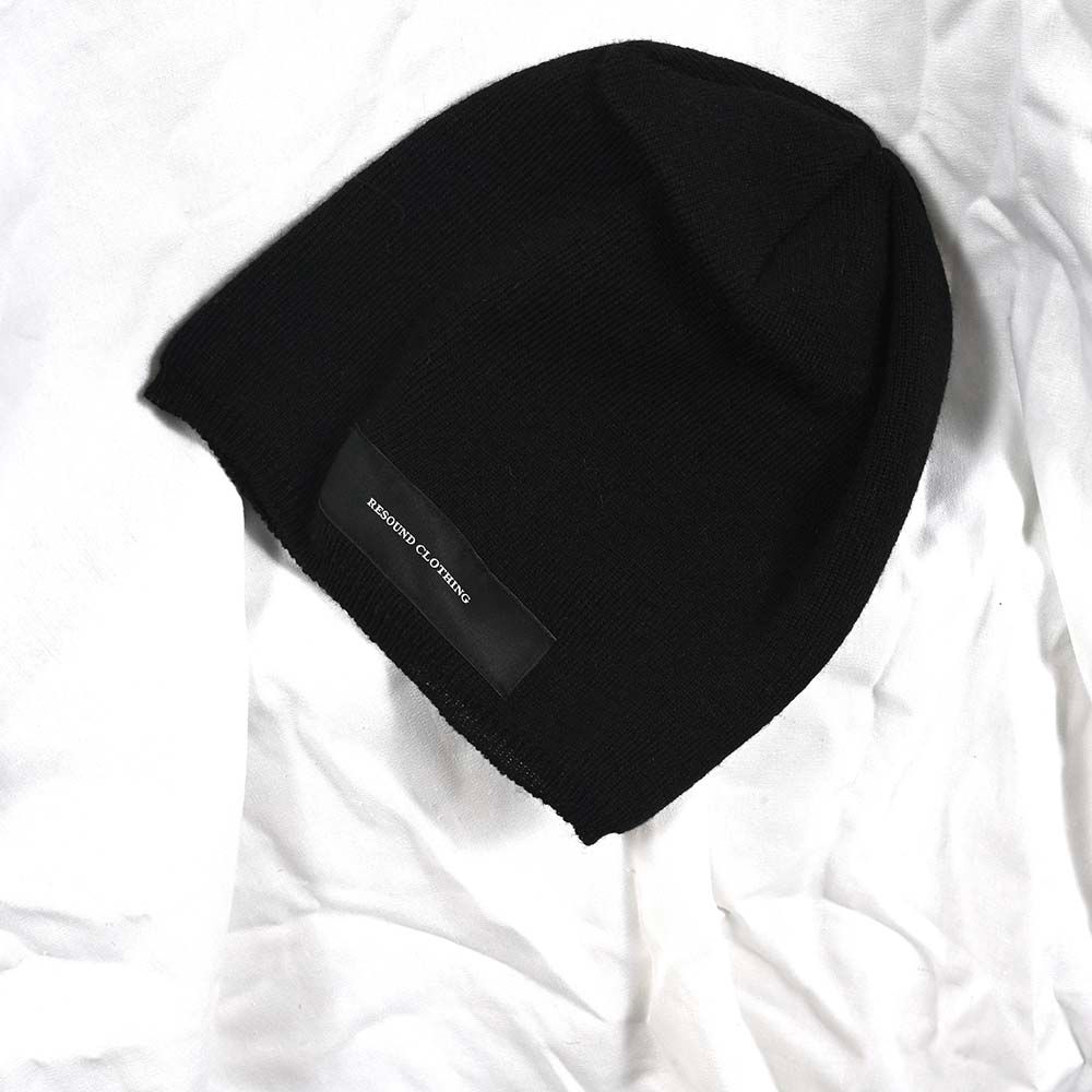 WOOL KNIT CAP / ウール ブランドタグ ニットキャップ (ブラック) (12月上旬入荷予定) ※オーダー締切:9月7日(月)17時