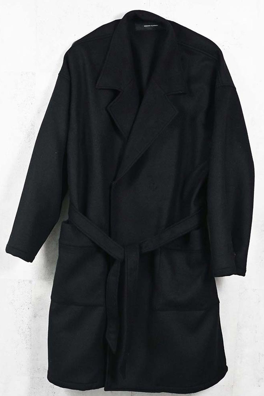 GOWN OVER COAT / ウール オーバー サイズ ガウンコート (ブラック) (11月上旬入荷予定) ※オーダー締切：9月1日(月)18:00