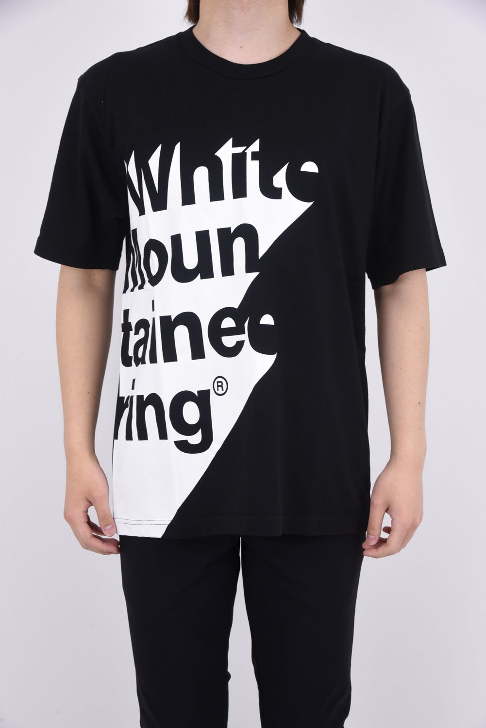 SHADOW LOGO PRINTED T-SHIRT / シャドーロゴ プリント クルーネック Tシャツ ブラック
