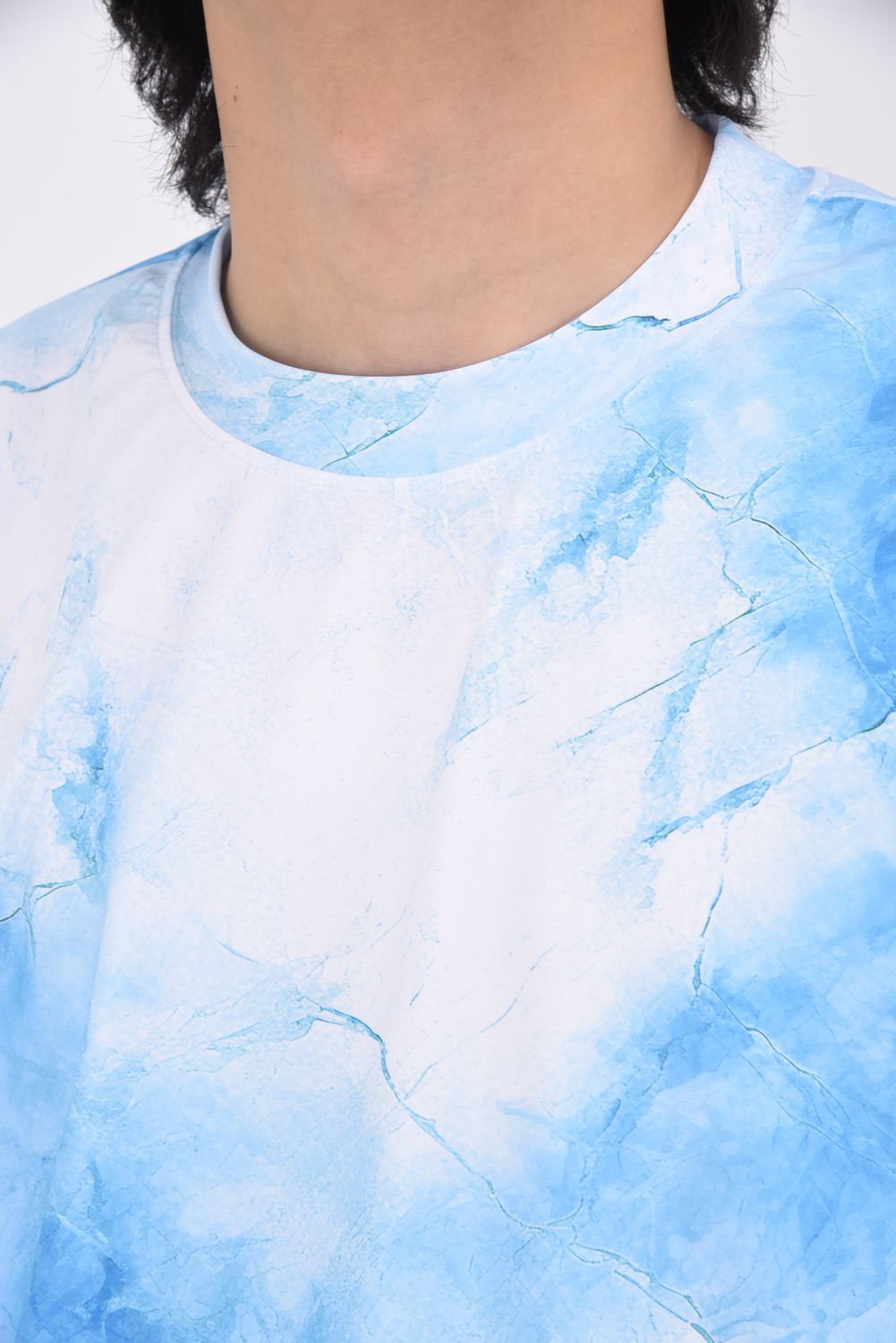 MARBLE RUSH OVER T-SHIRT / マーブル ラッシュガード 半袖Tシャツ ブルー