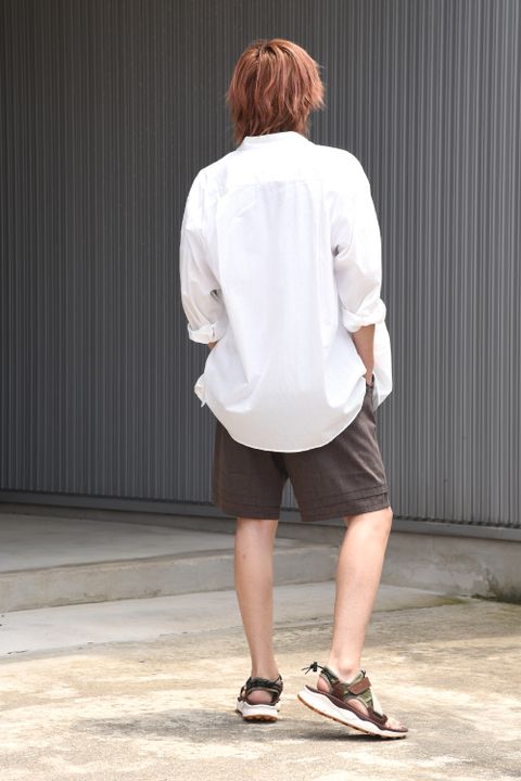 【White Mountaineering】 シャツ×ショーツスタイル