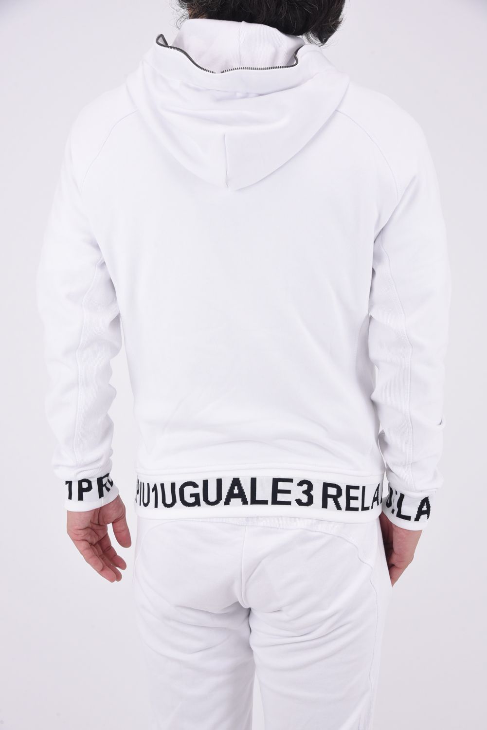 HEM LOGO HOODIE / ワイドスピンドル ロゴ スウェットパーカー (ホワイト)