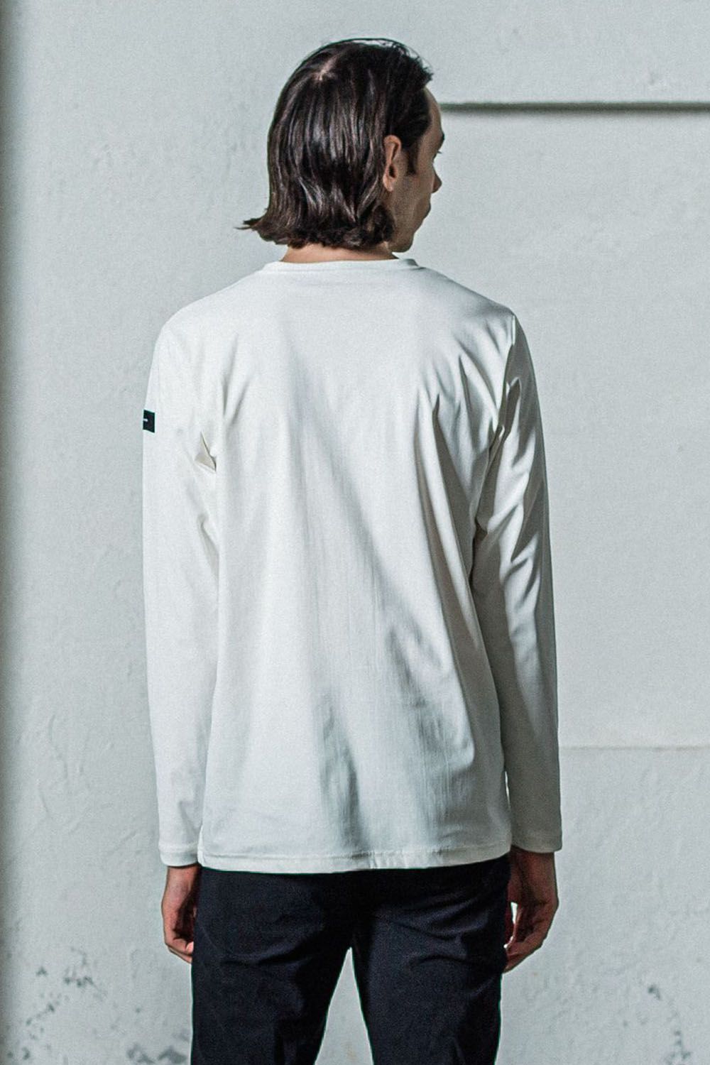 NYLON LONG SLEAVE TEE / 高機能ナイロンマイクロファイバー ロングスリーブ Tシャツ ホワイト