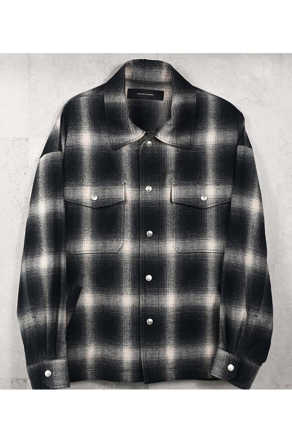 FLANNEL CHECK JK / フランネル チェック ジャケット (ブラック) (10月中旬入荷予定) ※オーダー締切：9月1日(月)18:00