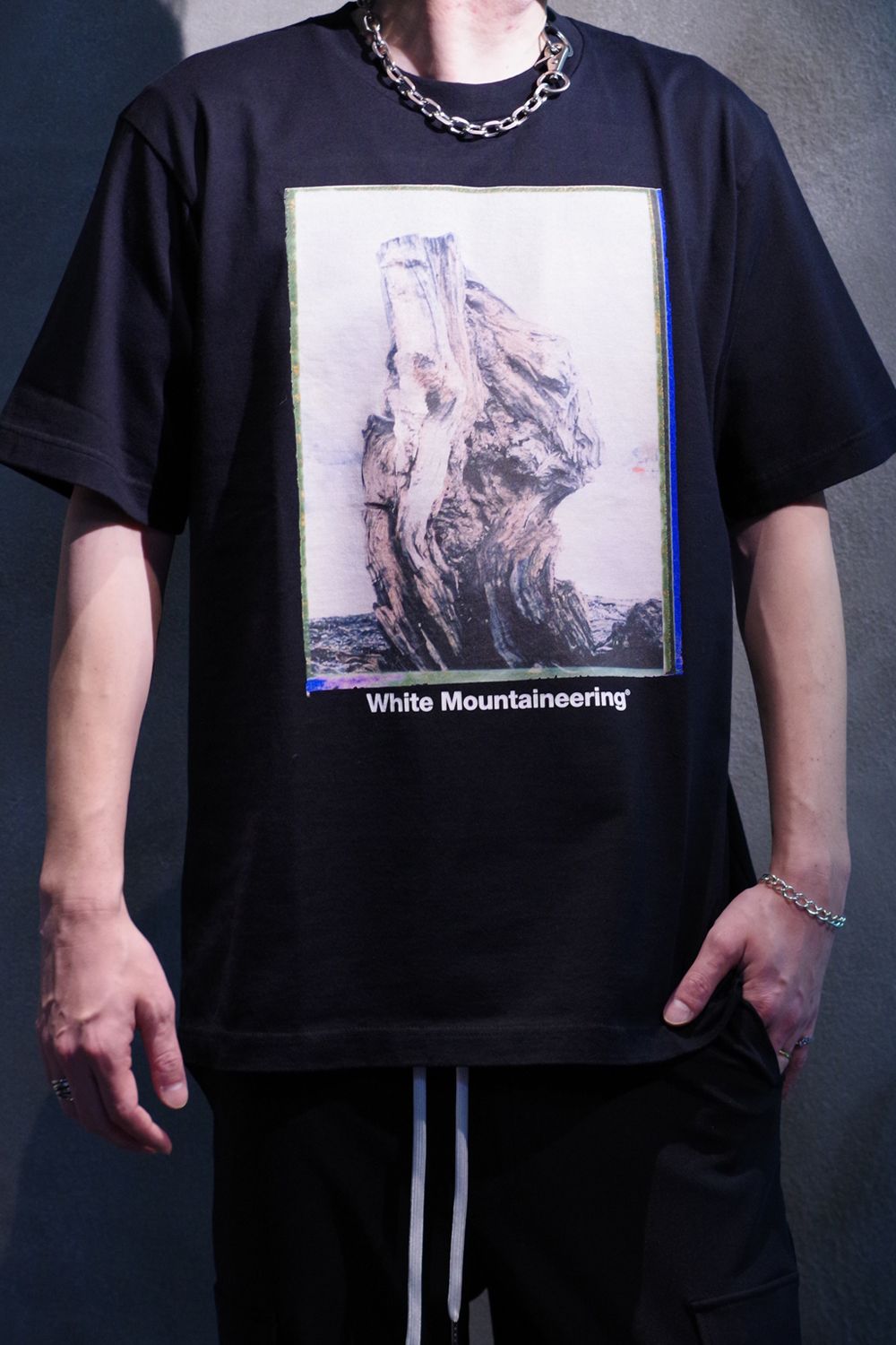 "WANAKA" PHOTO T-SHIRT / フォトプリント レギュラーシルエット クルーネック 半袖 Tシャツ ブラック