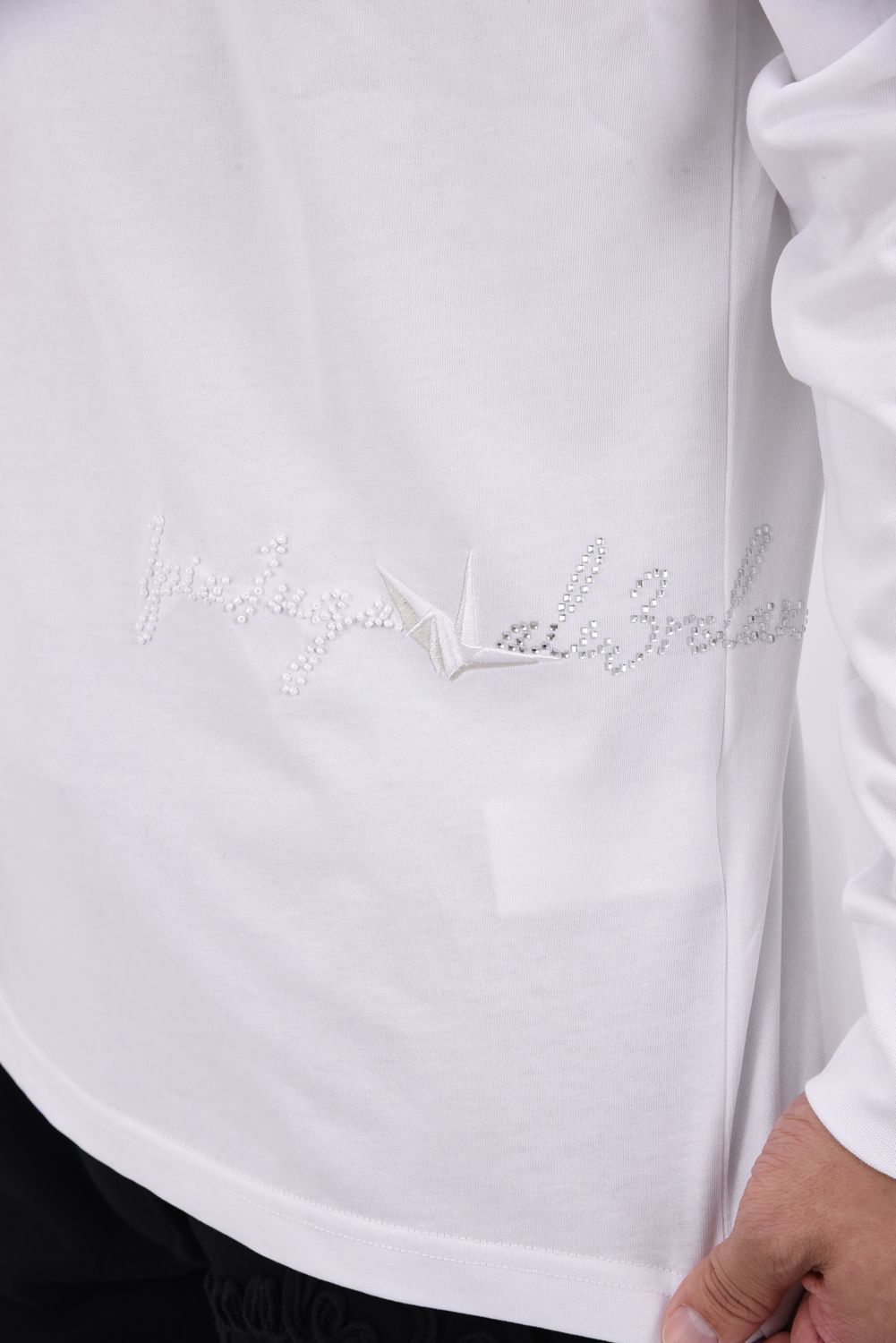 【26AW】 JEWELRY LOGO MERCERIZED LONG-SLEEVE T-SHIRT / ジュエリーロゴ マーセライズドコットン 長袖Tシャツ (ホワイト)
