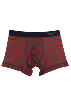 FLOWER Short Boxer - レッド / グレー