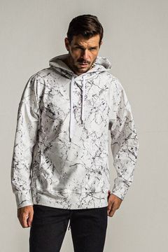 PAINT LOOSE HOODIE / オリジナルペイント柄 ルーズパーカー グレー