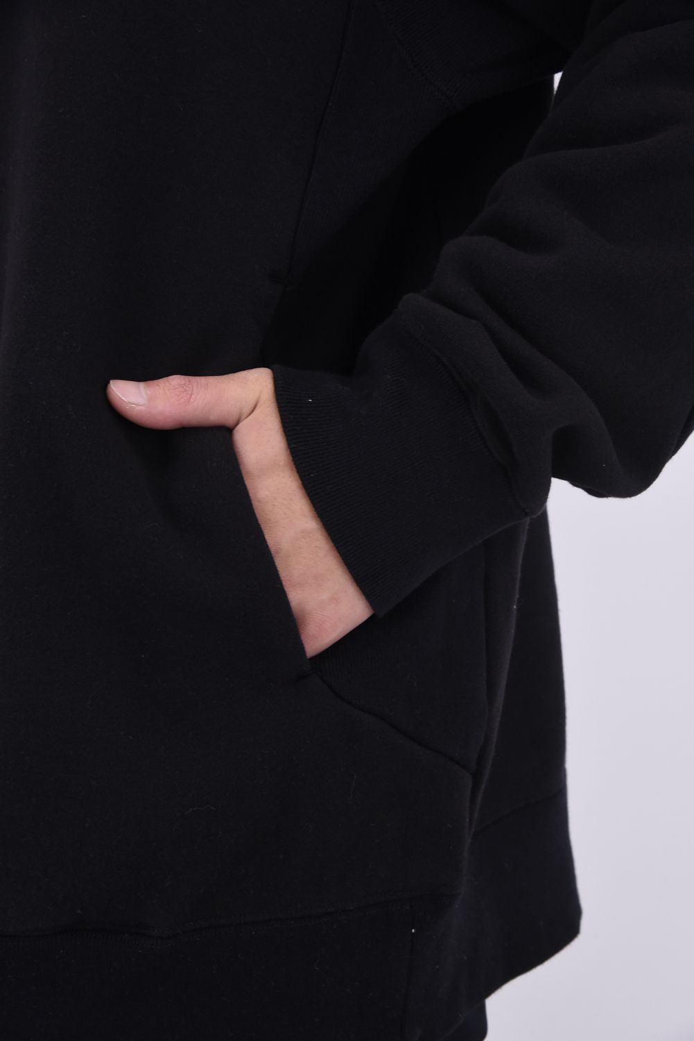 LOGO EMBROIDARY PARKA / ワンポイントロゴ 刺繍  裏毛 プルオーバーパーカー ブラック