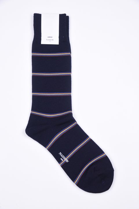 BORDER RIB / 日本製 ウール リブソックス ネイビー