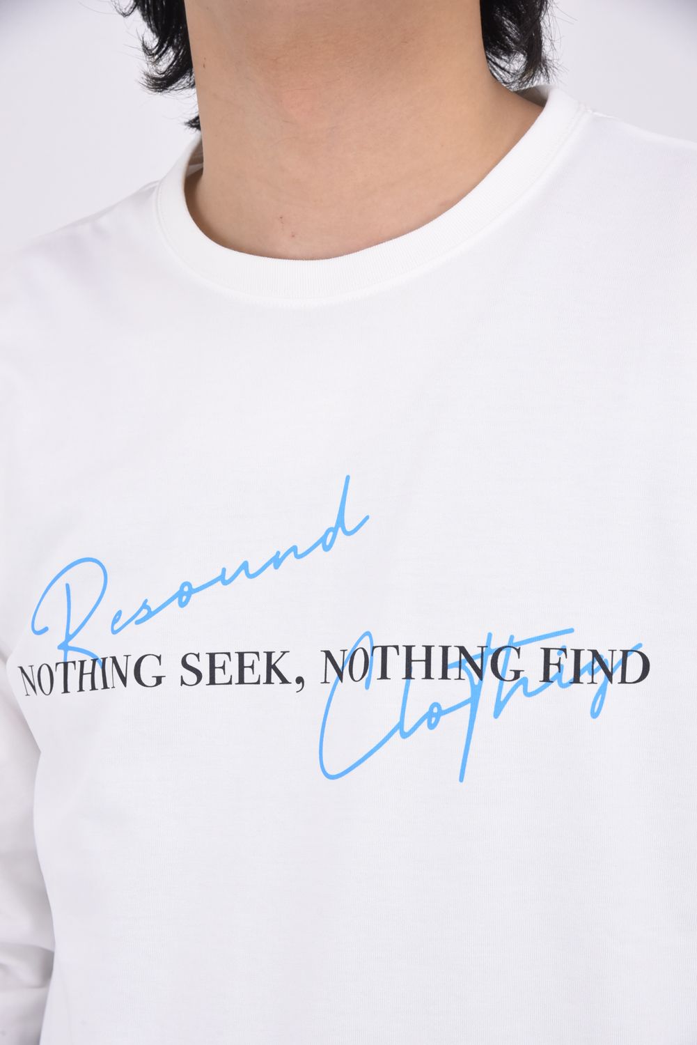 NSNF LONG SLEAVE TEE / ロゴプリント オーガニックコットン ロングスリーブ Tシャツ ホワイト