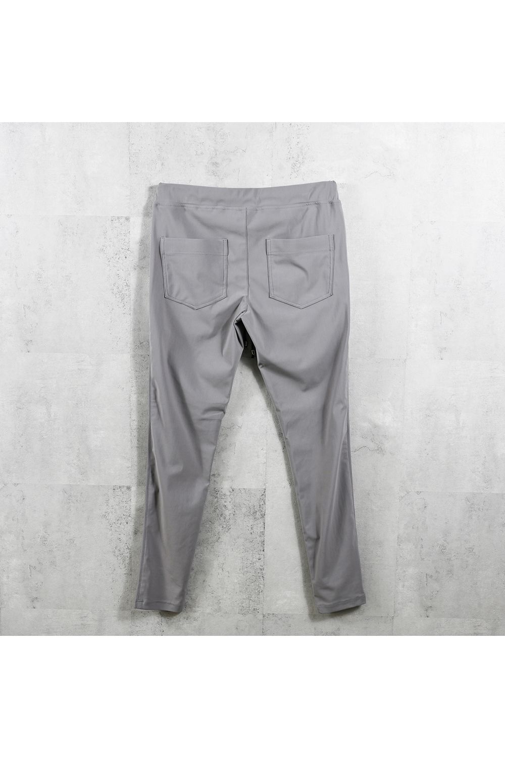 EDGE NYLON PT / 【定番】 ナイロンマイクロファイバー エコレザーライン スキニーイージーパンツ (グレー) (4月末入荷予定) ※オーダー締切:2月15日(日)18時