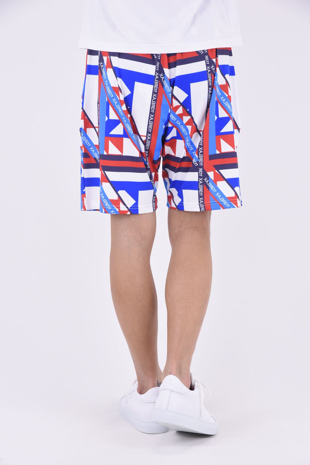 GEOMETRIC SHORTS / ジオメトリック柄 ラッシュガードショーツ レッド×ホワイト
