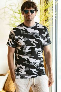 CAMO LOGO T-SHIRTS / オリジナルカモフラ柄 半袖ラッシュガード ブラック