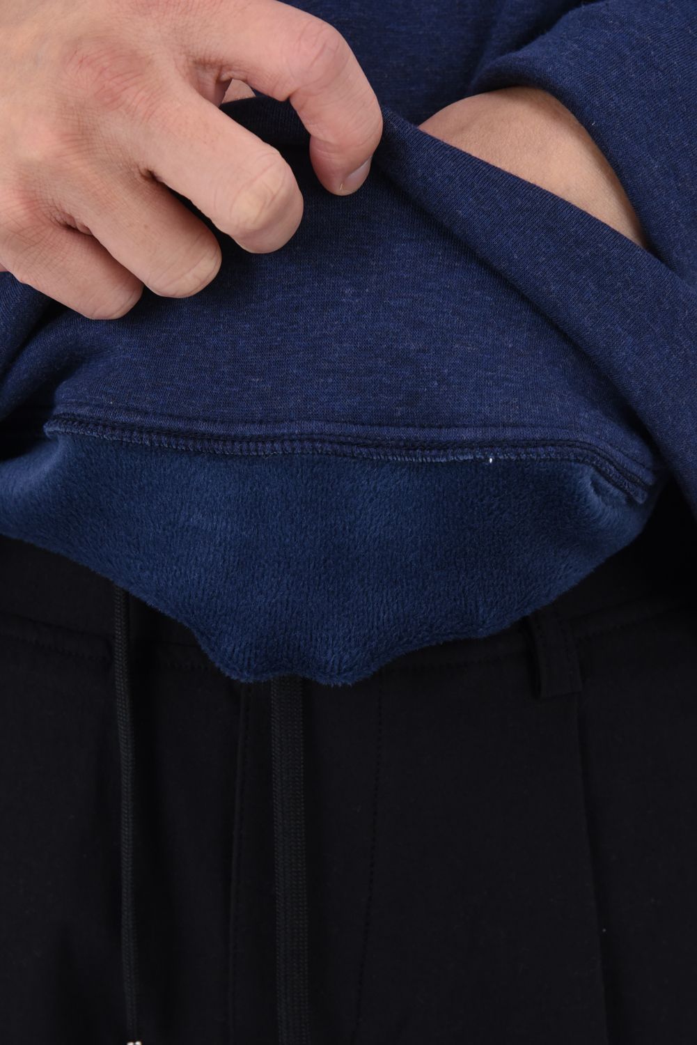 RC CHENILE VELOURS FLEECE DORP TRAINER / サガラ刺繍ワッペン 裏起毛 ルーズトレーナー ネイビー