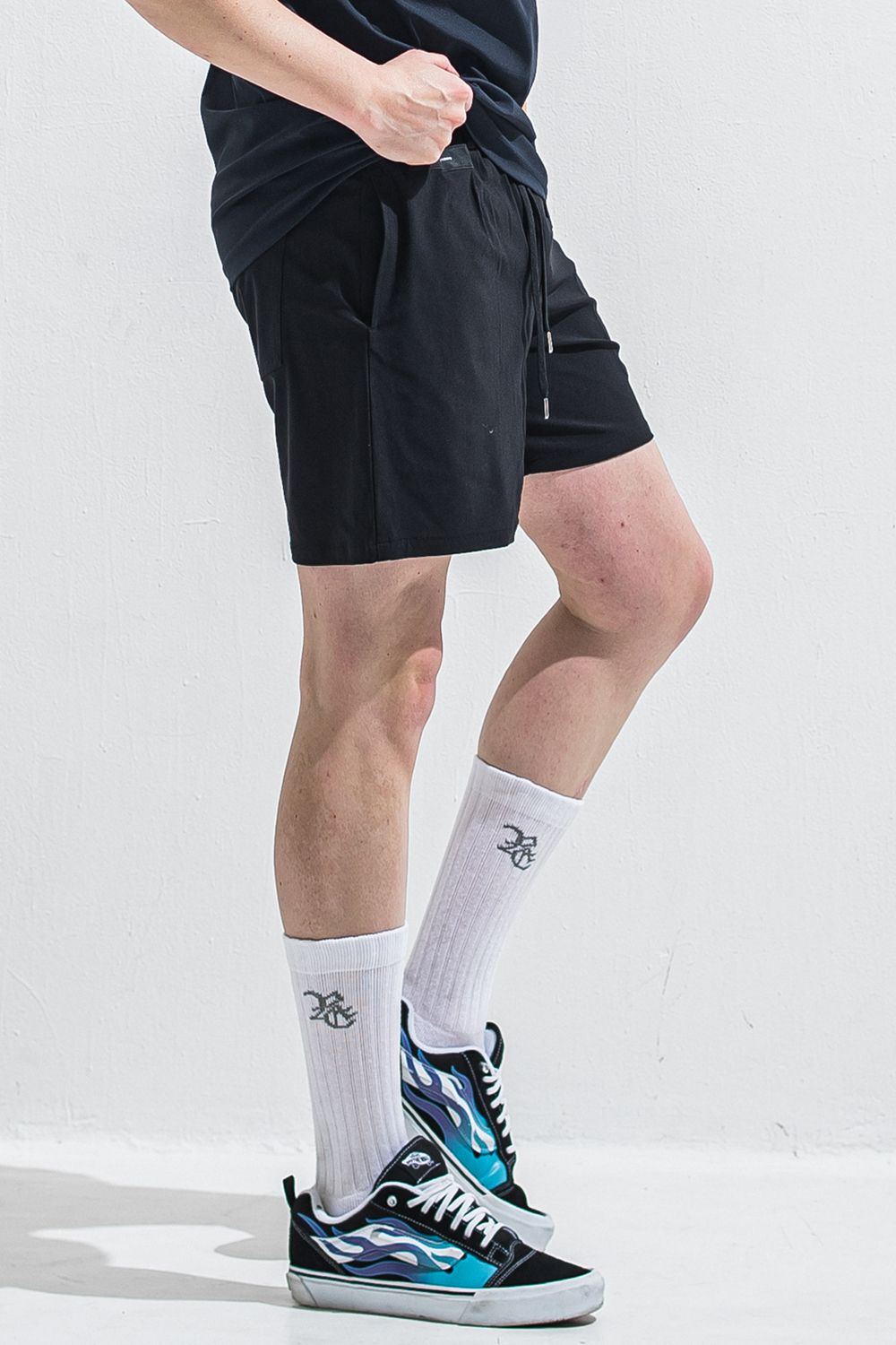 TV NYLON SHORTS / 高機能ナイロンマイクロファイバー リラックスショートパンツ (ブラック) (6月上旬入荷予定) ※オーダー締切:2月15日(日)18時