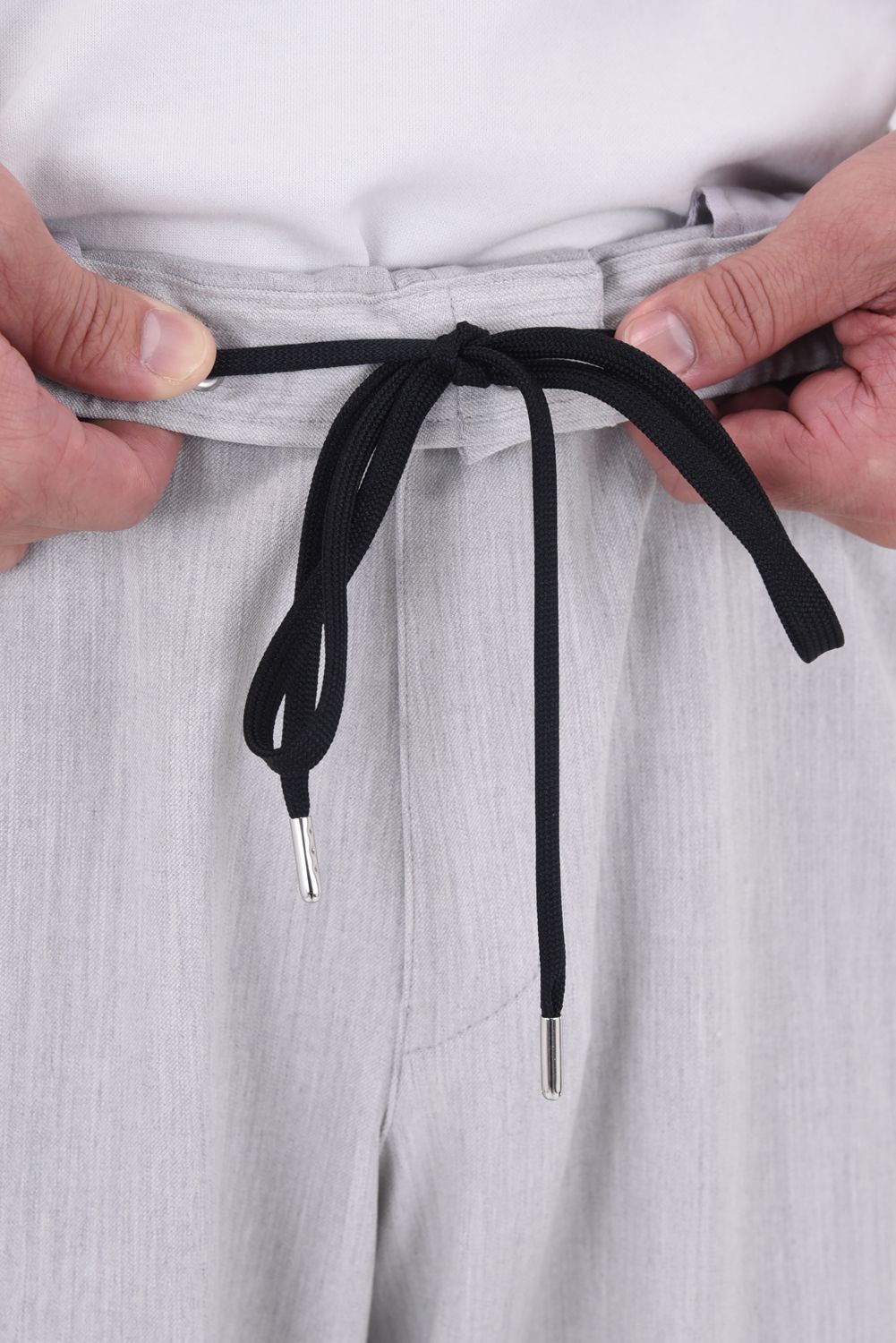 PAT WIDE EASY PANTS / ワイドテーパード イージースラックス (グレー)