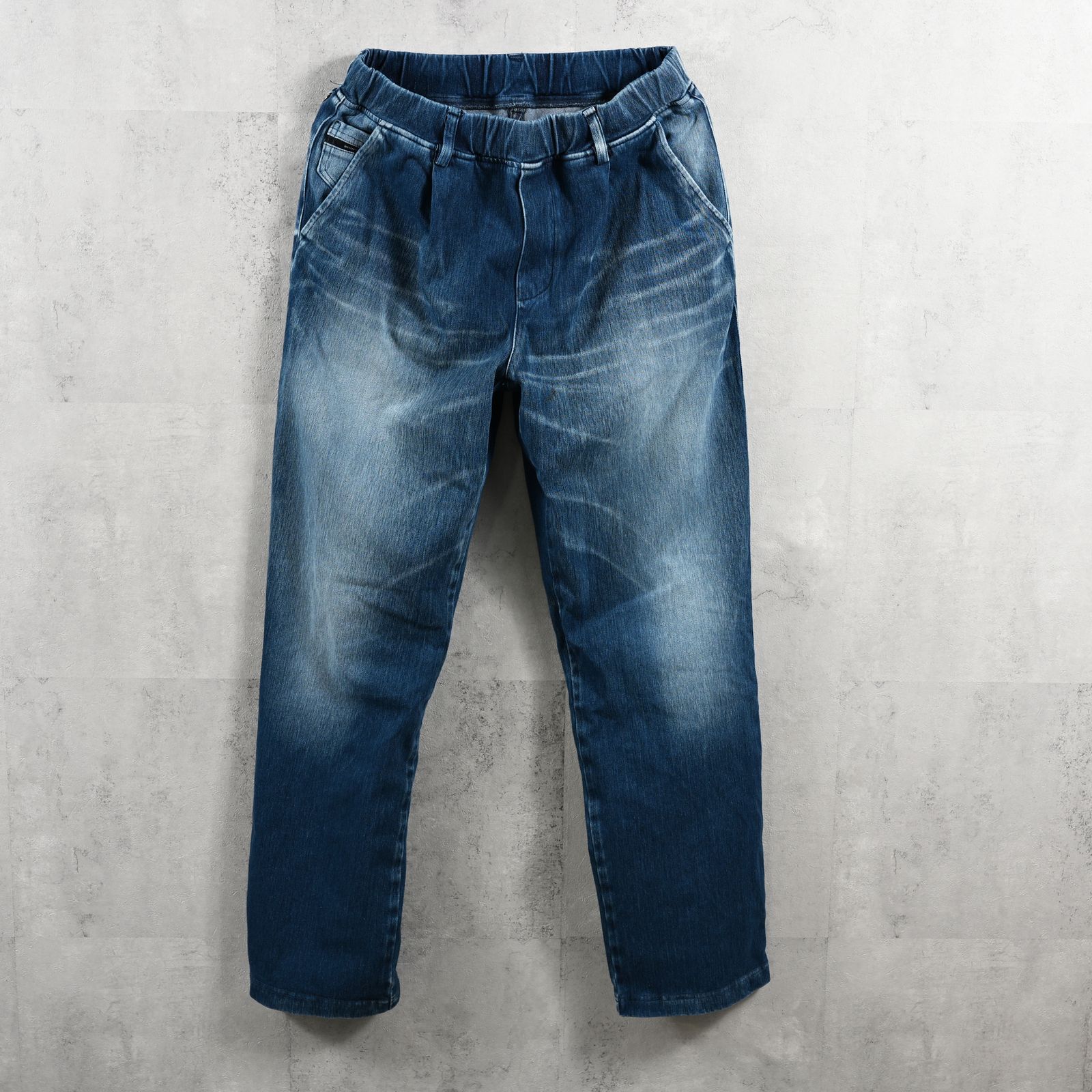 DENIM JERSEY WIDE PT / ジャージデニム セミワイド ワンタック スラックス型イージーパンツ ダークインディゴ