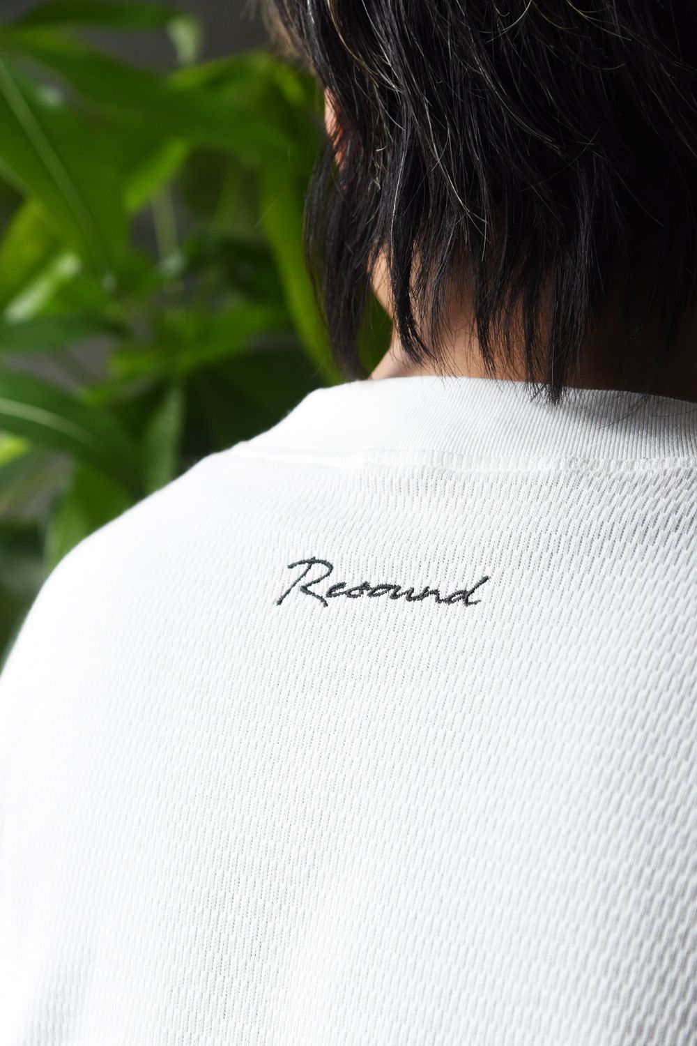 【gossip 20th別注アイテム】 DRAWSTRING THERMAL LOOSE CUTSEW / ドローストリング 特注サーマル ロングスリーブTシャツ  (ホワイト)