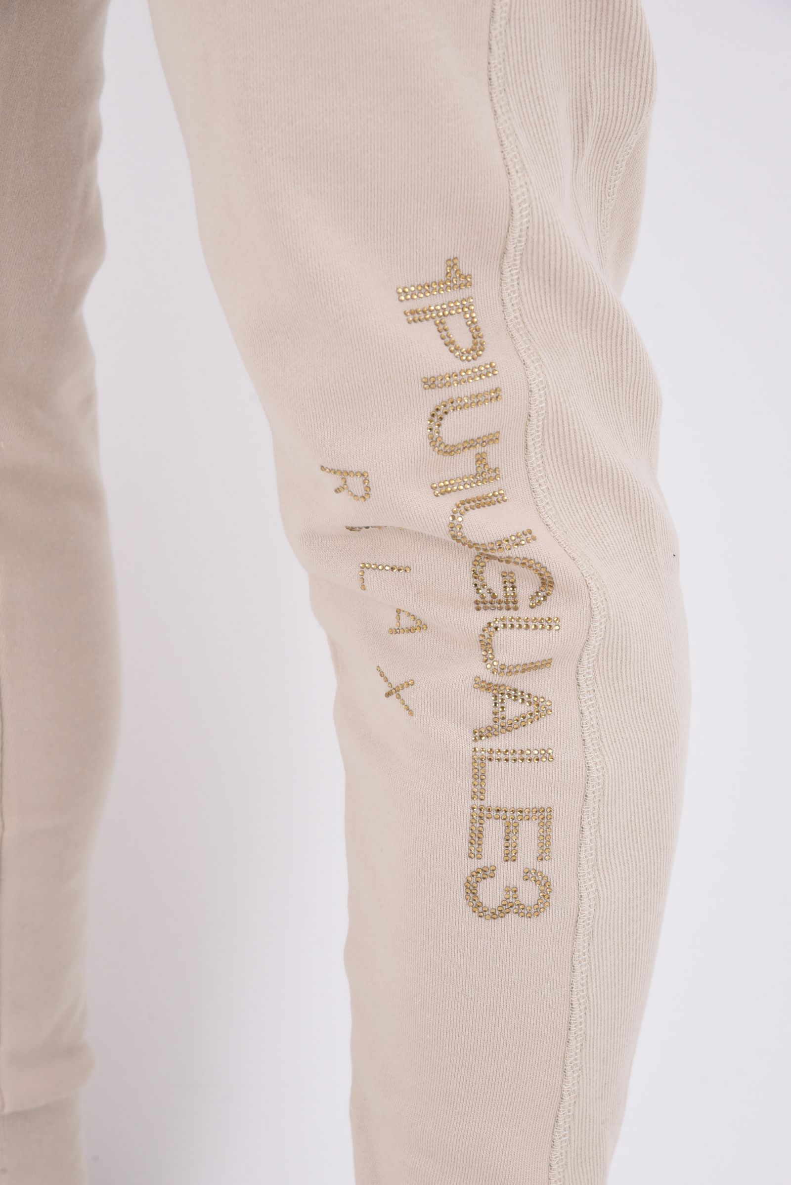 RHINESTONE LOGO LONG PANTS / ラインストーン ロゴロングパンツ (ベージュ)