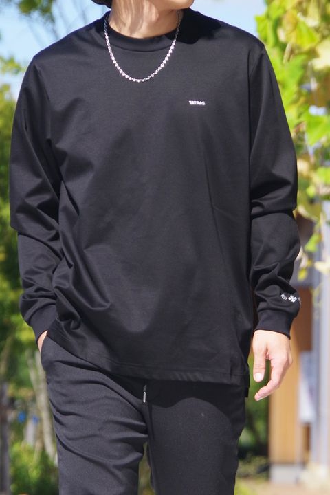 SICADO (シカード) / ロゴ クルーネック 長袖 Tシャツ (ブラック)