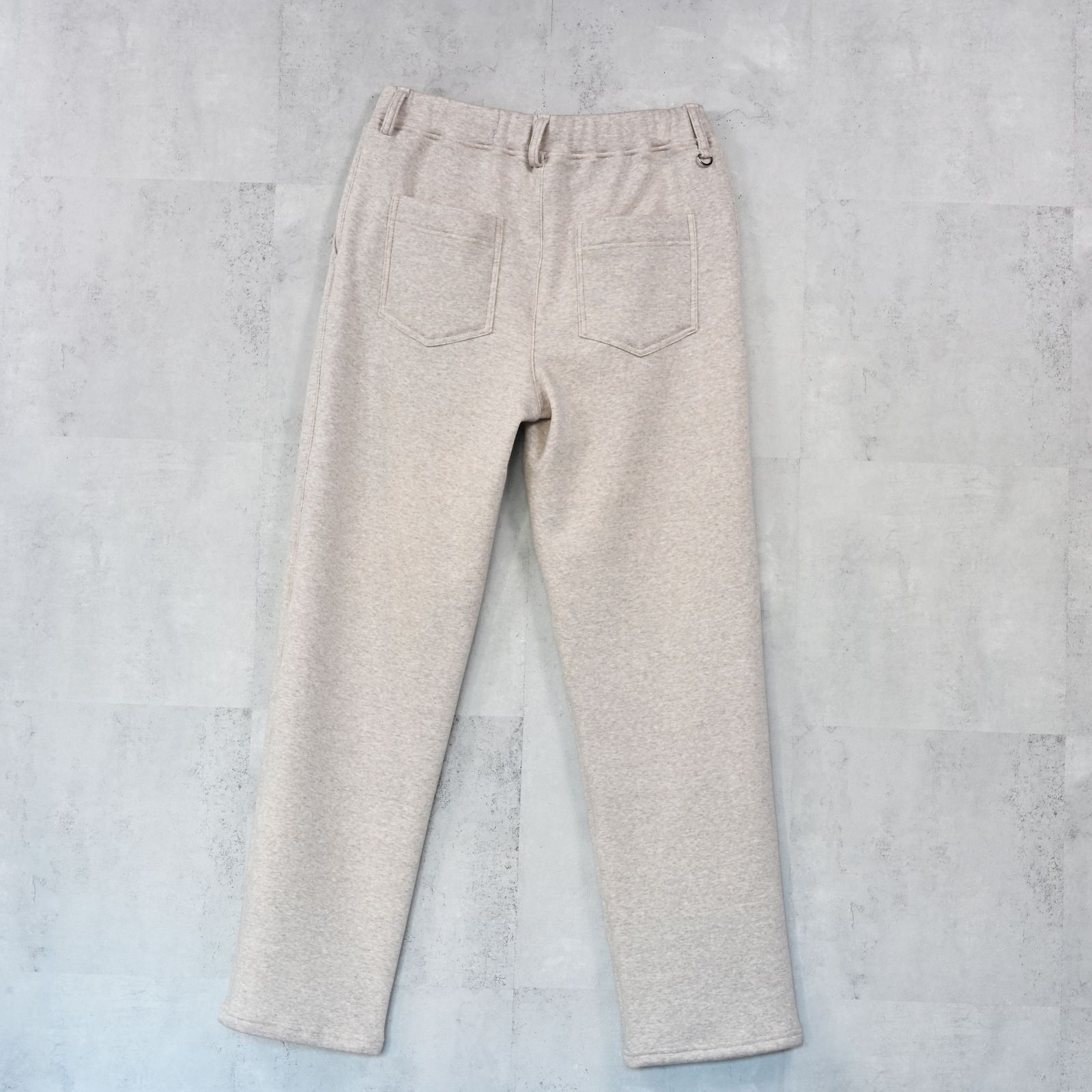 VELOURS FLEECE WIDE TUCK PANTS / 裏起毛 ベロアフリース セミワイド ワンタック イージーパンツ (ベージュ) (11月中旬入荷予定) ※オーダー締切:9月7日(月)17時