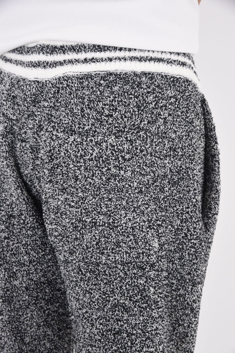 HEMLINE KNIT LONG PANTS / ヘムライン ニット ロングパンツ トップグレー