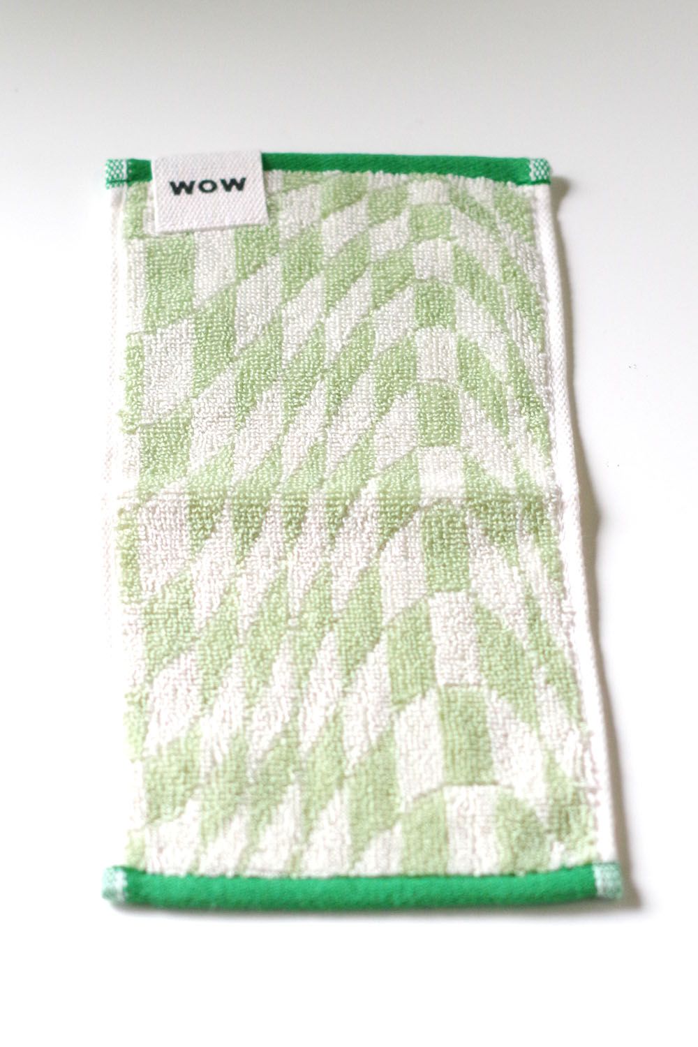 Check Mini Towel / シルク混 チェック ミニタオル (グリーン)