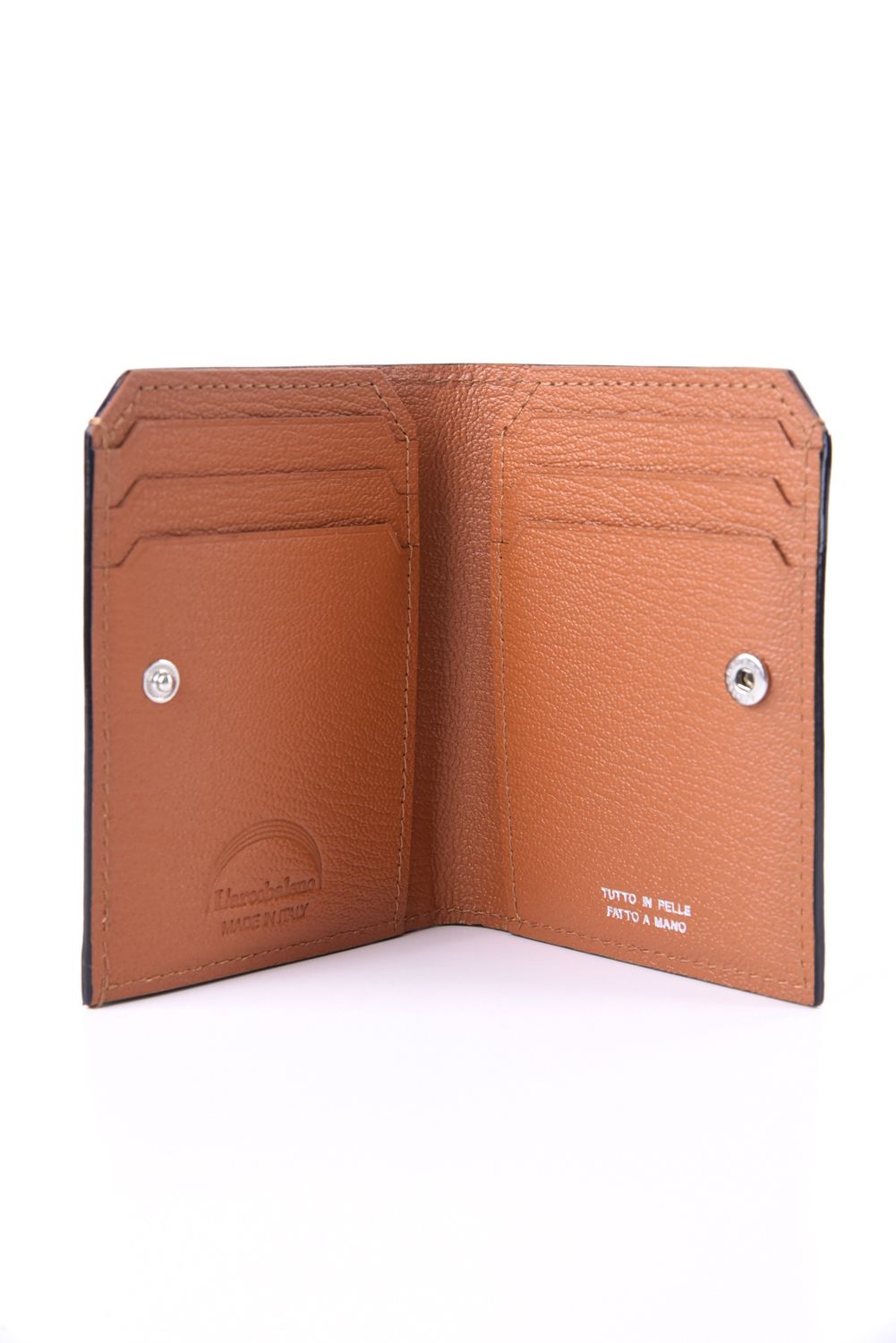 【残り1点】 SMART CARD WALLET / LA501GT2 ゴートレザー 二つ折りスマートカードウォレット (ソリッド) カラメル