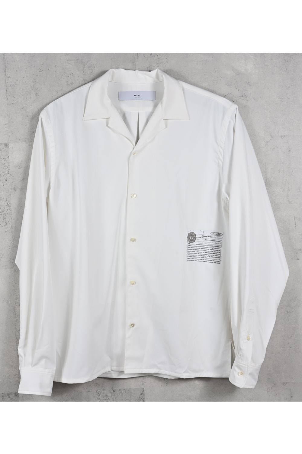 WILL SHIRTS / メッセージプリント リラックスシルエット オープンカラーシャツ (ホワイト) (3月中旬入荷予定) ※オーダー締切12/13(土)17:00