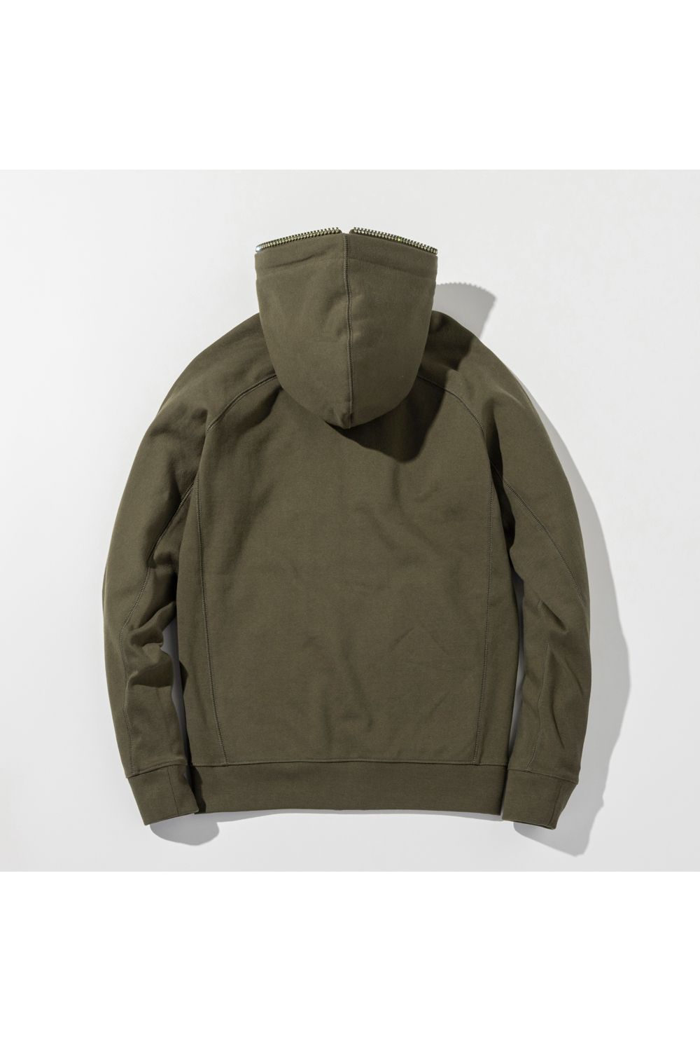 GLITTER ZIP + PLATE HOODIE / シルバーロゴプレートスウェットパーカー (カーキ) (9月上旬入荷予定)
