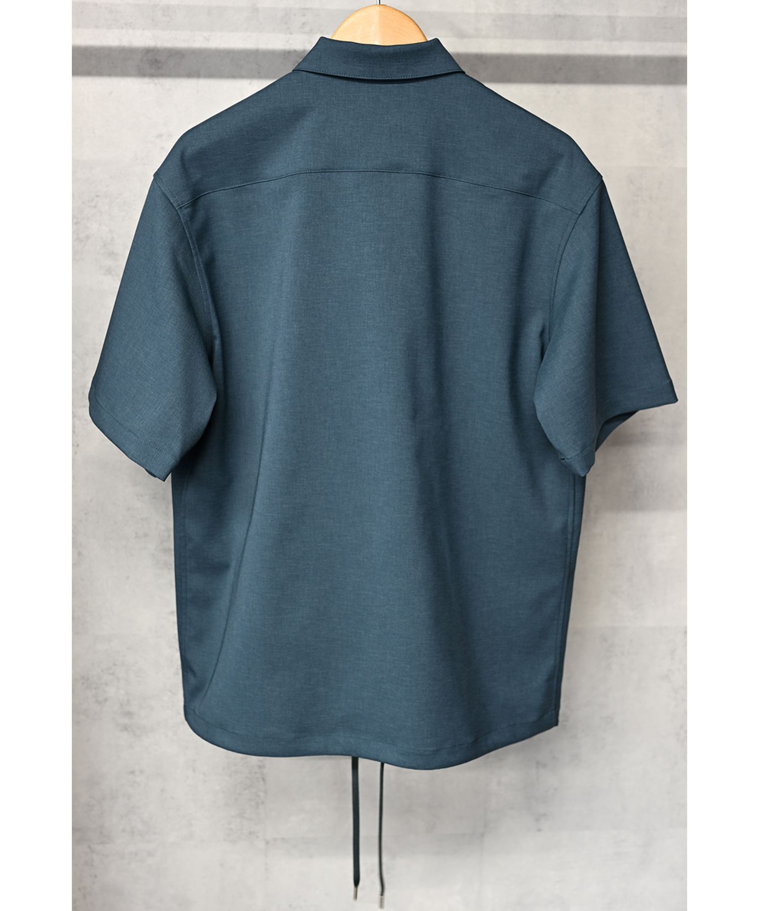 PULLOVER HALF SHIRT / ハーフジップ ドローコード プルオーバーシャツ グリーン