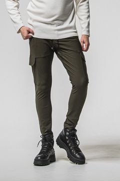 DARRELL HEAT CARGO PT / 【定番商品】 裏起毛 エコレザーサイドライン カーゴパンツ (カーキ) (11月上旬頃入荷予定) ※オーダー締切：9月1日(月)18:00
