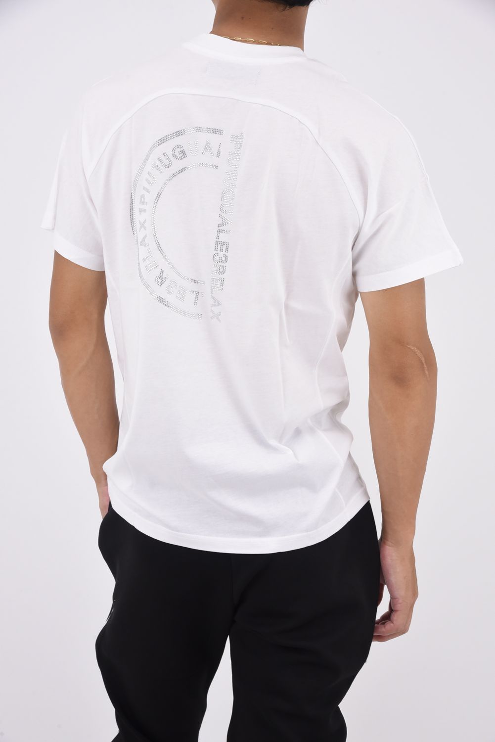 HALF RHINESTONE T-SHIRT / ハーフ ラインストーン Tシャツ ホワイト