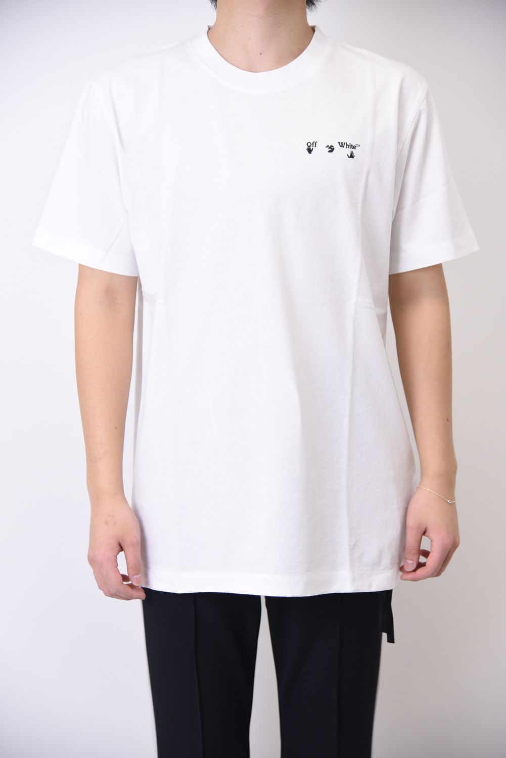 OFF-WHITE - OW LOGO S/S SLIM TEE / ブランドロゴ 刺繍 ショート