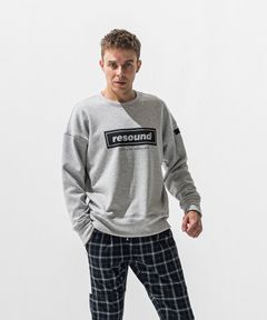 BOX VELOURS FLEECE DROP TRAINER / ボックスロゴ 裏起毛 ルーズトレーナー (グレー) (11月上旬入荷予定) ※オーダー締切:9月7日(月)17時