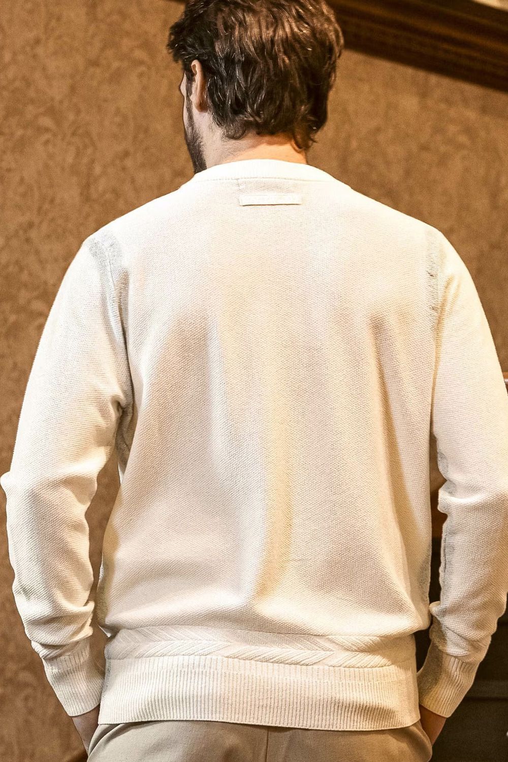 【26SS】 PARTIAL FOIL PRINT CREW KNIT / 箔プリント クルーネックニット (ホワイト)