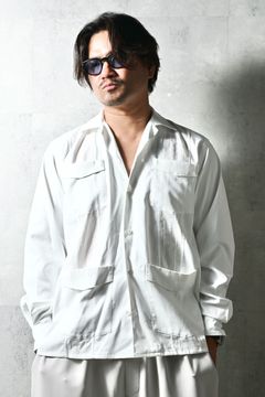 GUAYABERA SHIRTS / リラックスシルエット ストライプ柄 キューバシャツ (ホワイト) (3月中旬入荷予定) ※オーダー締切12/13(土)17:00