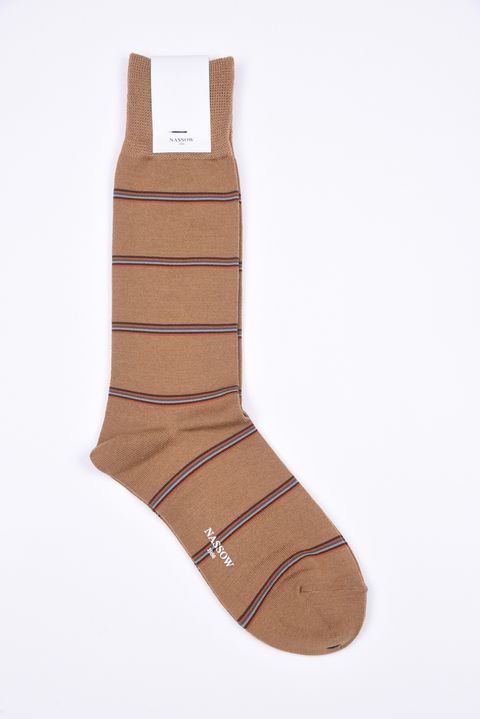 BORDER RIB / 日本製 ウール リブソックス キャメル