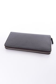【残り1点】 ROUND ZIP LONG WALLET / LA409 ラウンドジップ ロングウォレット ダークブラウン / オレンジ