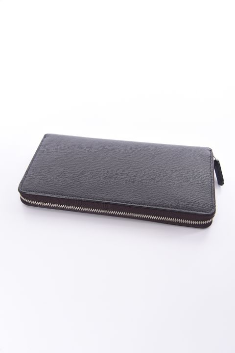【残り1点】 ROUND ZIP LONG WALLET / LA409 ラウンドジップ ロングウォレット ダークブラウン / オレンジ